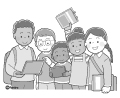いろいろな国の子どもたちのイラスト(モノクロ) いろいろな国の子どもたちのイラスト(モノクロ)