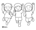 ジャンプするこどもたち(ぬりえ) ジャンプするこどもたち(ぬりえ)